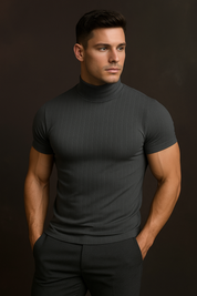 Novo - Heren-T-shirt in effen kleur met col