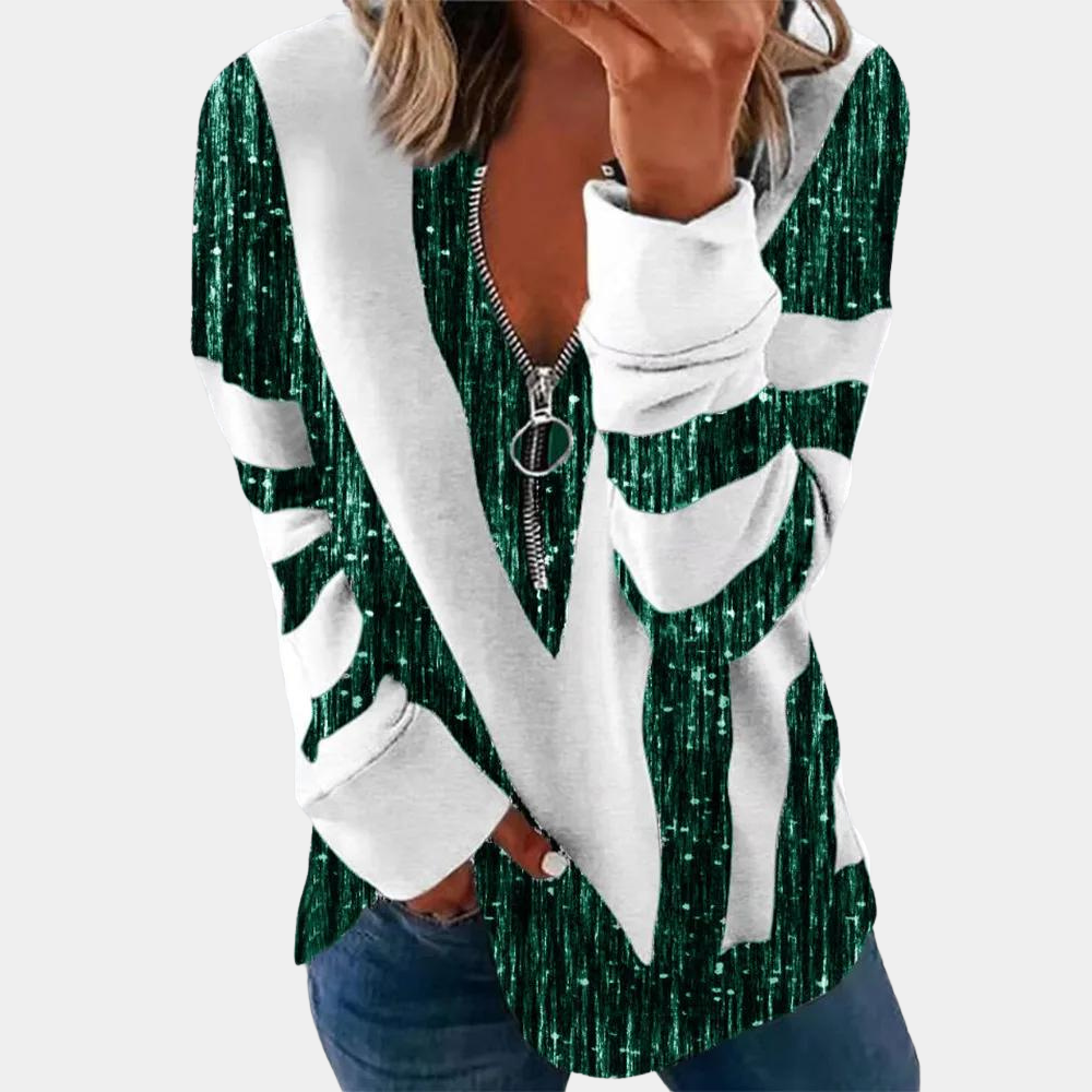 Novo - Moderne lange mouwen zomer shirt voor dames met rits