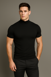 Novo - Heren-T-shirt in effen kleur met col