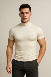 Novo - Heren-T-shirt in effen kleur met col