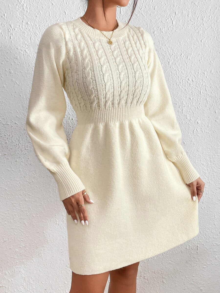 Novo | Ronde hals Kabeltricot Basislaag Jurk