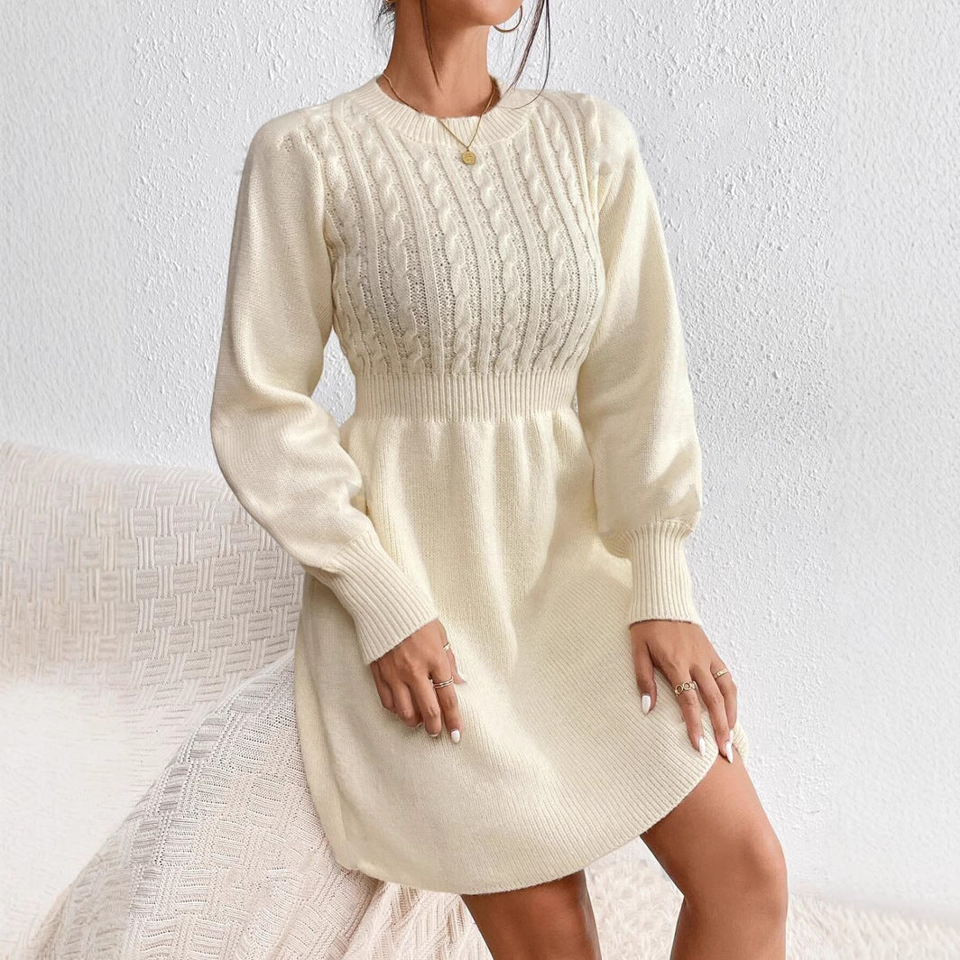 Novo | Ronde hals Kabeltricot Basislaag Jurk