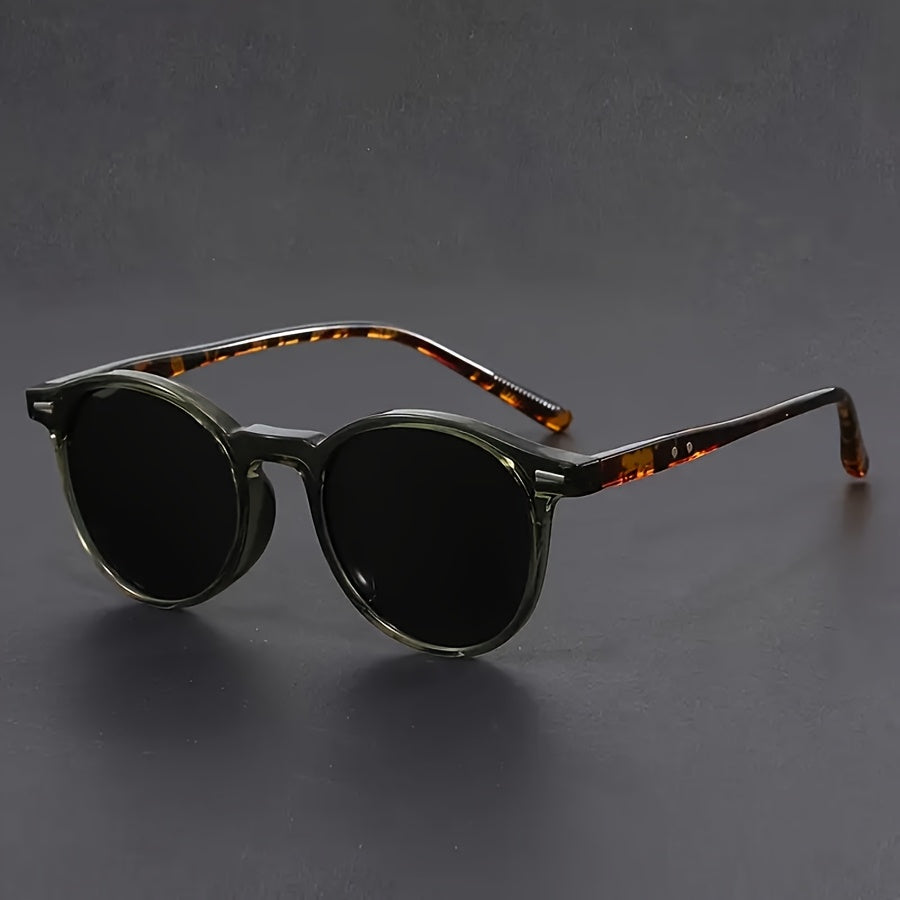 Novo - Heren Zonnebril | Lichtgewicht Ronde Frame | Retro Tortoiseshell Design | Streetstyle & Casual