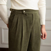 Novo | Vintage Corduroy Broek - Klassieke Napels Pasvorm, Retro Stijl