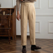 Novo | Vintage Corduroy Broek - Klassieke Napels Pasvorm, Retro Stijl