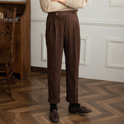 Novo | Vintage Corduroy Broek - Klassieke Napels Pasvorm, Retro Stijl