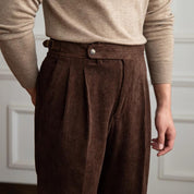 Novo | Vintage Corduroy Broek - Klassieke Napels Pasvorm, Retro Stijl