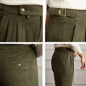 Novo | Vintage Corduroy Broek - Klassieke Napels Pasvorm, Retro Stijl