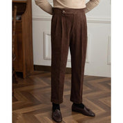Novo | Vintage Corduroy Broek - Klassieke Napels Pasvorm, Retro Stijl